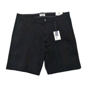 Rockport Active Stretch Flat Front Golf Chino Shorts Men’s 38x11 Solid Black